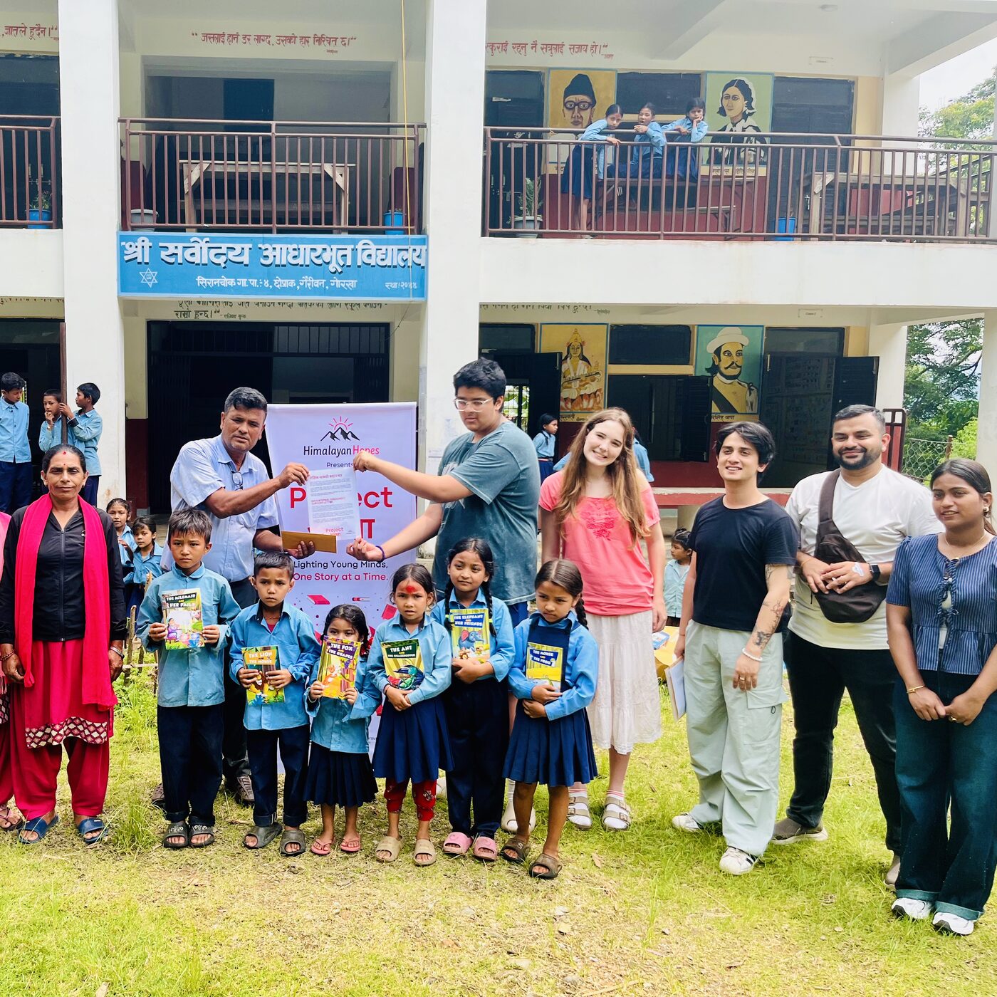 Book-donation day at Shree Sarvodaya Basic School, Gorkha